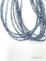 Perles en Iolite Herkimar bleu clair de qualité AAA, revêtues de quartz diamanté, taille 2-3mm, 17 pouces, certifiées CMA, Alif