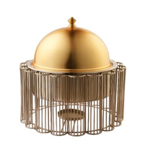 Calentador de Comida Redondo de Latón Dorado de Primera Calidad, Duradero, de Acero Inoxidable, para Hoteles, Restaurantes y Eventos, Excelente Precio - Product Image 6