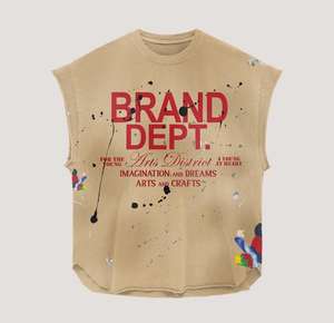 Fabricación personalizada 2025 ropa de calle de alta calidad 2 piezas de serigrafía conjunto corto Sunfade Vintage DTF estampado sin mangas Conjunto de camiseta sin mangas - Product Image 2