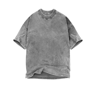 เสื้อยืดผู้ชายสไตล์วินเทจสีซีดแบบย้อมกรด สีสันตามสั่ง ผ้าฝ้าย 100% เป็นมิตรต่อสิ่งแวดล้อม ระบายอากาศได้ดี แห้งเร็ว สไตล์ไฮสตรีท ขายดี - Product Image 4