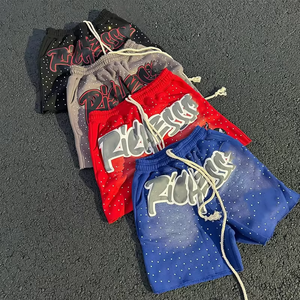 100% algodón Raw Hem Vintage Acid Wash Bleach Shorts French Terry Sweat Shorts De Hombre Pantalones en blanco Streetwear Shorts para hombres - Product Image 2