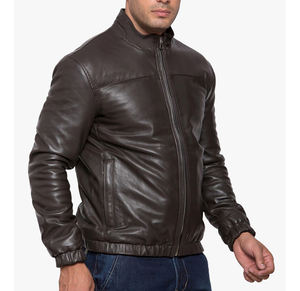 Chaqueta de piel de oveja de estilo callejero a la moda para hombre, diseño personalizado, cuello levantado, larga, fina, de alta calidad para invierno, recién llegado - Product Image 3
