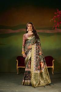 Saree de créateur exclusif au monde de la mode Richa pour femmes, vêtements de fête en lin, soie multicolore, séquence de saris rayonne meilleures collections - Product Image 5