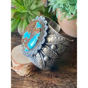 Alex Sanchez Natural #8 Turquoise & Sterling <b>Silver</b> Fashion <b>Cuff</b> <b>Bracelet</b> - Product Image 5