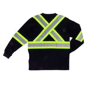 T-shirts personnalisés de haute qualité à haute visibilité, vêtements de travail de sécurité, t-shirts réfléchissants à manches longues et à col rond - Product Image 2