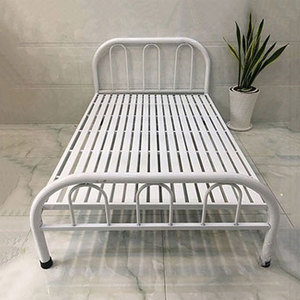 Modern Single-Person Metal <b>Folding</b> <b>Bed</b> Iron Frame Foldable & Storage Features for Living Room or Hotel - Product Image 1