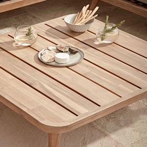 Outdoor Dining Set Natural Teak With Woven Rope and Cushion for Garden Patio Vila Furniture - Gemila - Product Image 4