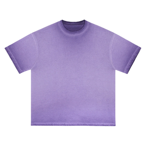 Vintage Washed Oversized <b>Purple</b> T Shirt Heavyweight Cotton Men Streetwear Blank Tee Premium Quality Unisex Top OEM Custom Logo - Product Image 1