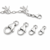 Chakralume Anneau de jonction en argent sterling 925 avec fermoir de sécurité en forme de poisson 8mm/10mm/12mm, connecteur de bijoux plaqué argent 925, accessoires DIY pour