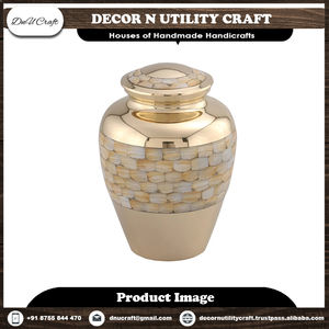 Handcrafted European Style Brass Cremation Urn Personalised Metal <b>Vase</b> for Human Pet Ashes Decorative <b>Memorial</b> Antique Design - Product Image 6
