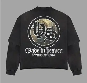 T-shirt à manches longues surdimensionné pour homme en coton 100% à séchage rapide à double couche avec impression graphique personnalisée vieillie - Product Image 4