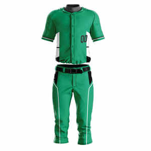 Uniforme de béisbol liso personalizado para hombres hecho con tela de poliéster disponible para OEM al por mayor con su propio diseño para equipo - Product Image 1