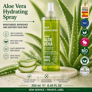 Spray de Aloe Vera Puro de Marca Privada 250ml OEM |   Spray Orgánico Hidratante y Calmante para la Piel |   Cuidado de la Piel Sensible España UE - Product Image 1