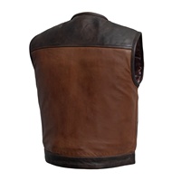 Blouson en cuir pour motard homme personnalisé marron et noir avec fermeture éclair et boutons, décontracté, respirant, coupe-vent, hiver, haute qualité