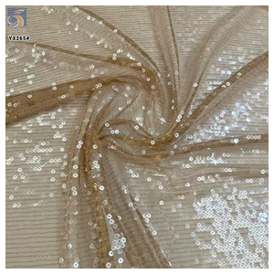 Vải ren thêu pha lê 5mm, chất liệu polyester 300gsm, kiểu dáng váy cưới châu Âu, xuất xứ nhà máy YX265 - Product Image 5