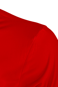เสื้อยืดคอกลมผู้ชาย 140 แกรม ผ้าไมโครเพส 100% สีแดง - Product Image 5