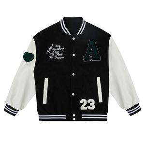 เสื้อแจ็กเก็ตมีสไตล์สตรีทแวร์เสื้อแจ็กเก็ตทีมโรงเรียนแบบไม่มีปกปักโลโก้ตามสั่ง - Product Image 1