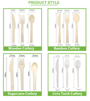 Ensemble de couverts en papier de qualité supérieure, vaisselle jetable compostable pour les restaurants à emporter