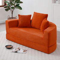 Nouveau Canapé-lit Extensible 3 Places en Tissu, Design Moderne, Écologique, pour Salon, Chambre et Hôtel, Faible Volume, Modèle 2026