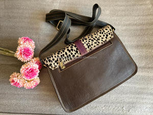 Nouveau Style cuir recyclé couleur trapu sac à bandoulière haute qualité imprimé Animal fourrure cuir sac à main multicolore femmes sac à bandoulière - Product Image 5