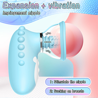 Dinosaurier-Milchpumpe, einziehbares Modell, himmelblau, Vibrator mit Saug-Kegel-Funktion, USB-wiederaufladbar, IPX6 wasserdicht, 10 Geschwindigkeiten