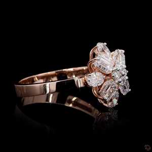 แหวนแต่งงานประดับเพชรทรงวงรีทรงรีขนาด14k ประดับโรสโกลด์ทำด้วยมือประดับเพชร2.50กะรัต VVS เพชร - Product Image 1