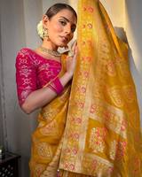 Vêtements ethniques indiens royaux mettant en vedette des saris en soie élégants