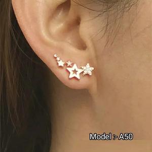 High On Demand <b>Cute</b> Alloy Star Ear Studs in Gold and Silver Plating for Daily Wear and Gift Sets Available for Affordable Price - Product Image 2