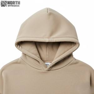 2025 pur haute qualité 100% coton lourd pull à capuche personnalisable hommes brodé polaire uni bleu séchage rapide - Product Image 4