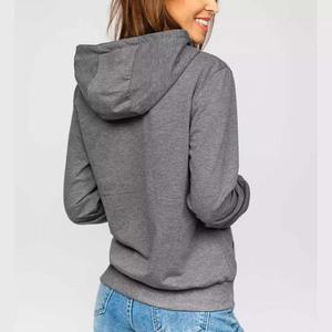 Sudaderas con Capucha al por Mayor, Chándal para Mujer, Sudadera con Logotipo Personalizado, Bordado, Impresión, Color Gris, Sudadera con Cremallera para Mujer - Product Image 3