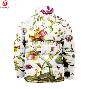 เสื้อแจ็กเก็ตผู้ชายคอตั้งมีซิปปิดลายดอกไม้ใหม่สำหรับฤดูหนาวออกแบบได้ตามต้องการ - Product Image 6