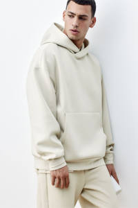 Sudadera con capucha de algodón 100% de alto gramaje para hombre, con logotipo bordado personalizado, 500 g/m², forro polar liso, bolsillo extragrande, venta al por mayor - Product Image 4