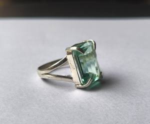 แหวนผู้หญิงพลอยสีฟ้าที่มีเอกลักษณ์925แหวนเงินสเตอร์ลิงสำหรับผู้หญิง - Product Image 3