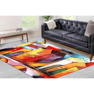 Alfombra Estampada con Pintura de Ciudad Colorida: Moderna, Vibrante y Elegante, con Pelo Suave - Product Image 1