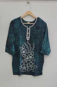 Chickenkari Kaftan Short Kurti Trendy Cómodo Poliéster/Crepé Bordado Estilo Casual para Primavera Otoño Temporadas - Product Image 5