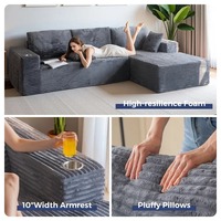 Sofá Cama Modular Seccional de Espuma sin Huesos, Comprimido al Vacío, en Caja, Personalizado, para Sala de Estar