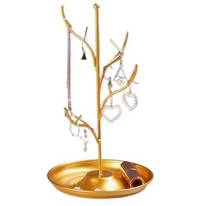 Support élégant de bijoux de branche d'arbre d'or pour des boucles d'oreilles colliers anneaux organisateur artistique en métal pour la décoration de vanité et de chambre - Product Image 6