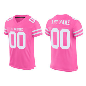 Customized Youth American <b>Football</b> Jersey <b>Pink</b> Color V Neck Half Sleeve American <b>Football</b> Uniforms Shirt - Product Image 4