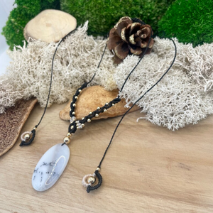 Gift Woman Birthday Valentine's Day Handmade Gemstone <b>Pendant</b> Labradorite Choker, <b>Moonstone</b> Pearl Necklace - Product Image 1