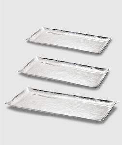 Stainless Steel Serving <b>Trays</b> Tableware Oval Shape Metal Dishes & Plates Food <b>Tray</b> for Serving Fruit Use Decorative - Product Image 2