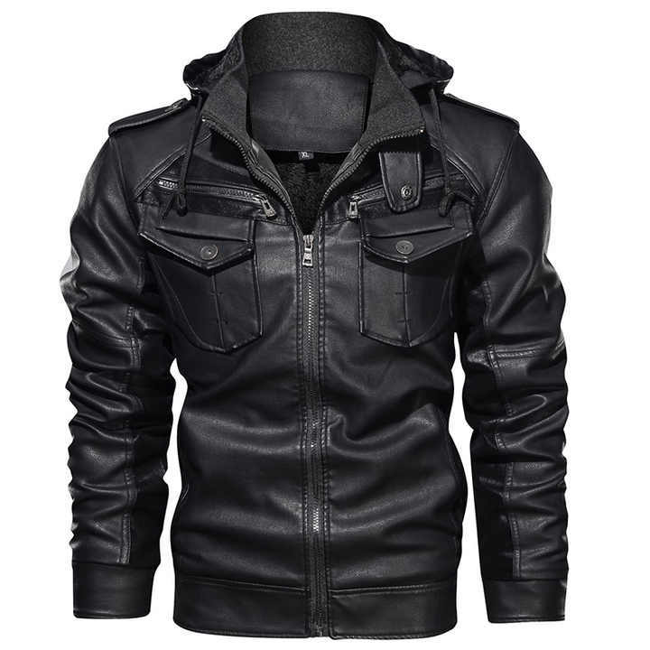 Power Punch Hot Sale Genuine Leather Winter Warm Windproof Men's Jacket Apparel