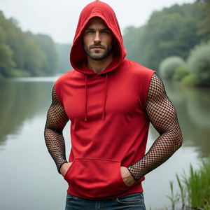 Sweat à capuche transparent en maille transparente pour hommes, sweat à capuche transparent pour hommes, musculation, entraînement, sweat à capuche transparent pour hommes - Product Image 5