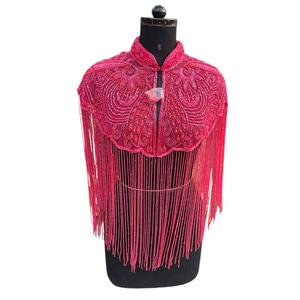 Capa con Flecos de Algodón 100% Hecha a Mano de Alta Calidad 2026 con Cuentas para Mujer, Moda Disponible a Precio de Mayoreo para Exportación - Product Image 1