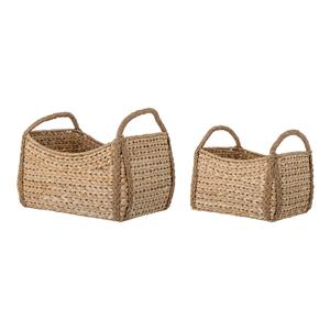 Lot de 2 paniers robustes en jacinthe d'eau tressée, faits à la main, pour rangement, vente en gros, écologiques, fabriqués au Vietnam - Product Image 1