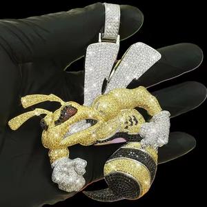 Luxury Fashion Gold Plated Honey Bee <b>Necklace</b> Moissanite Diamond Custom <b>Letter</b> Jewelry for Boutique Stock and Importers - Product Image 3