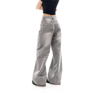 Mode ample jambe large respirant femmes jean droit pantalon bureau dame entraînement tenue décontracté Jogging porter Cargo pantalon femmes - Product Image 6