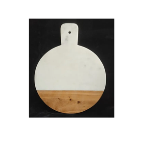Planche à découper en marbre naturel et bois planche à pâtisserie en marbre antiadhésif pour la cuisine planche à découper antidérapante pour fromage - Product Image 1