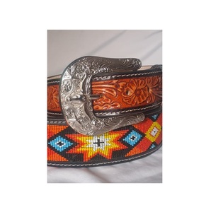 Venta caliente cinturones de cuero con herramientas florales unisex con hebillas de cuentas productos de caballo duraderos personalizados para hombres y mujeres - Product Image 2