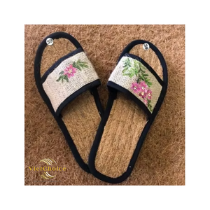 Premium Coconut Coir Light Weight Waterproof Breathable Summer Outdoor Anti <b>Slip</b> Gold Metal Bow Flat <b>Woman</b> Beach Sandals - Product Image 5