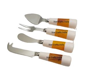 Cuchillos para Mantequilla de Alta Calidad, Hechos de Resina con Mango Pulido y Acero Inoxidable con Baño de Plata, Juego de Cubiertos para Queso, Herramientas para Queso - Product Image 1